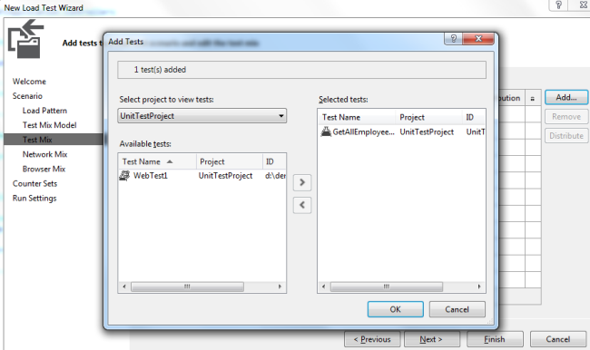 Add Test in Test mix